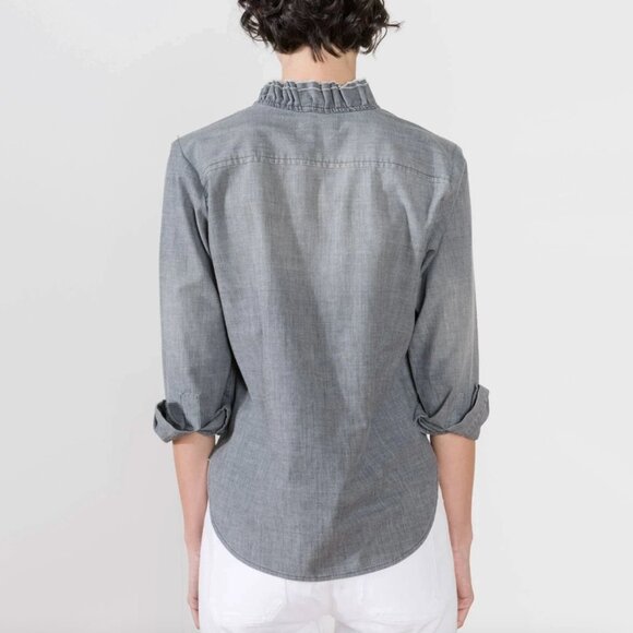 Isabel Marant Etoile "Lawendy" Chambray Shirt in Grey, size 38 (fits 2/4) - Picture 11 of 13